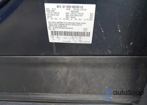 2017 Ford Explorer z USA, uszkodzony, nr VIN 1FM5K7B89HGD55534